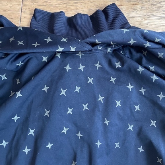 Koral Activewear Star-Print Hooded Sweatshirt Pullover Size L Black‎ - Picture 7 of 9
